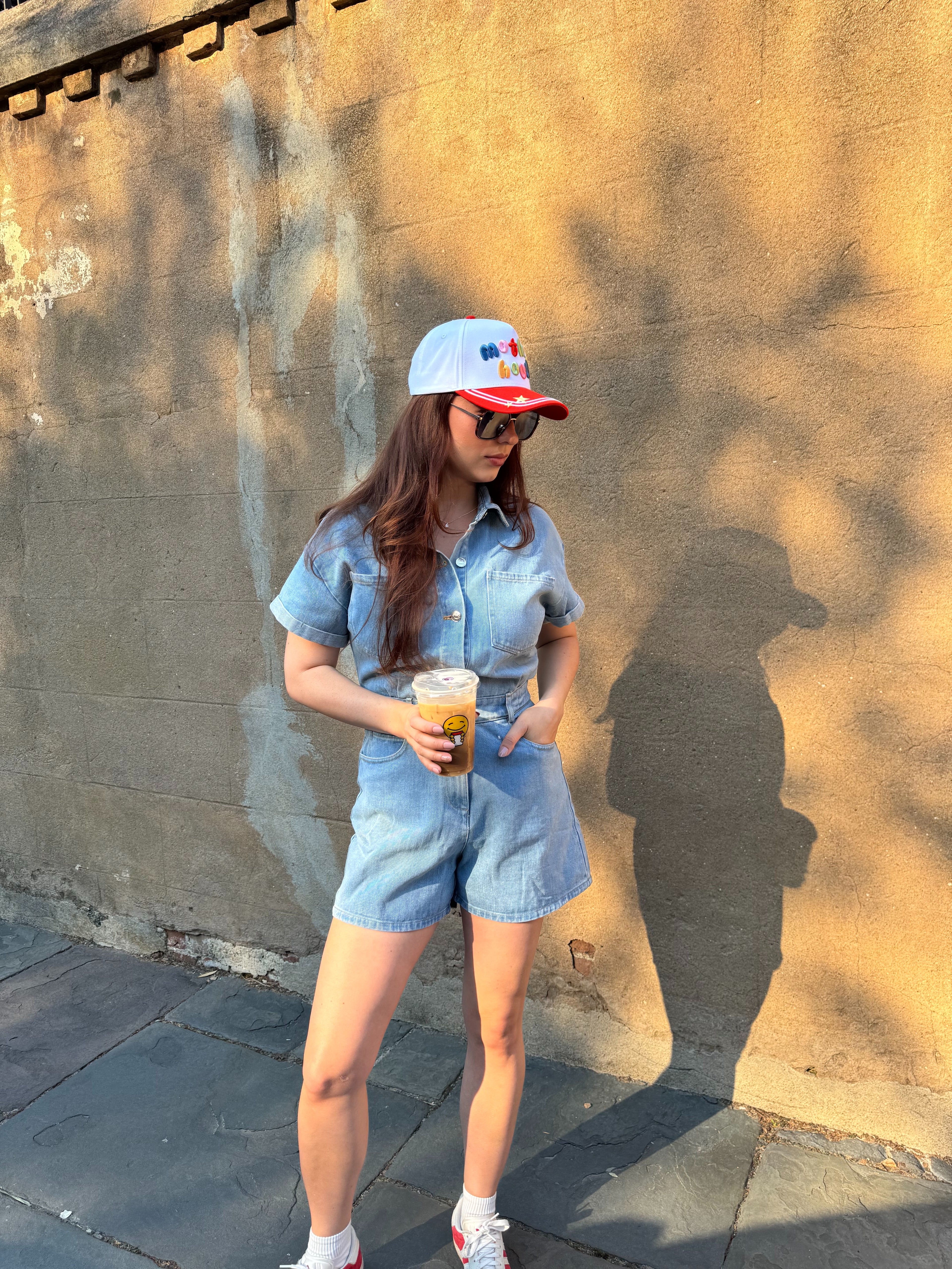 Lexi Button Down Denim Shirt Romper