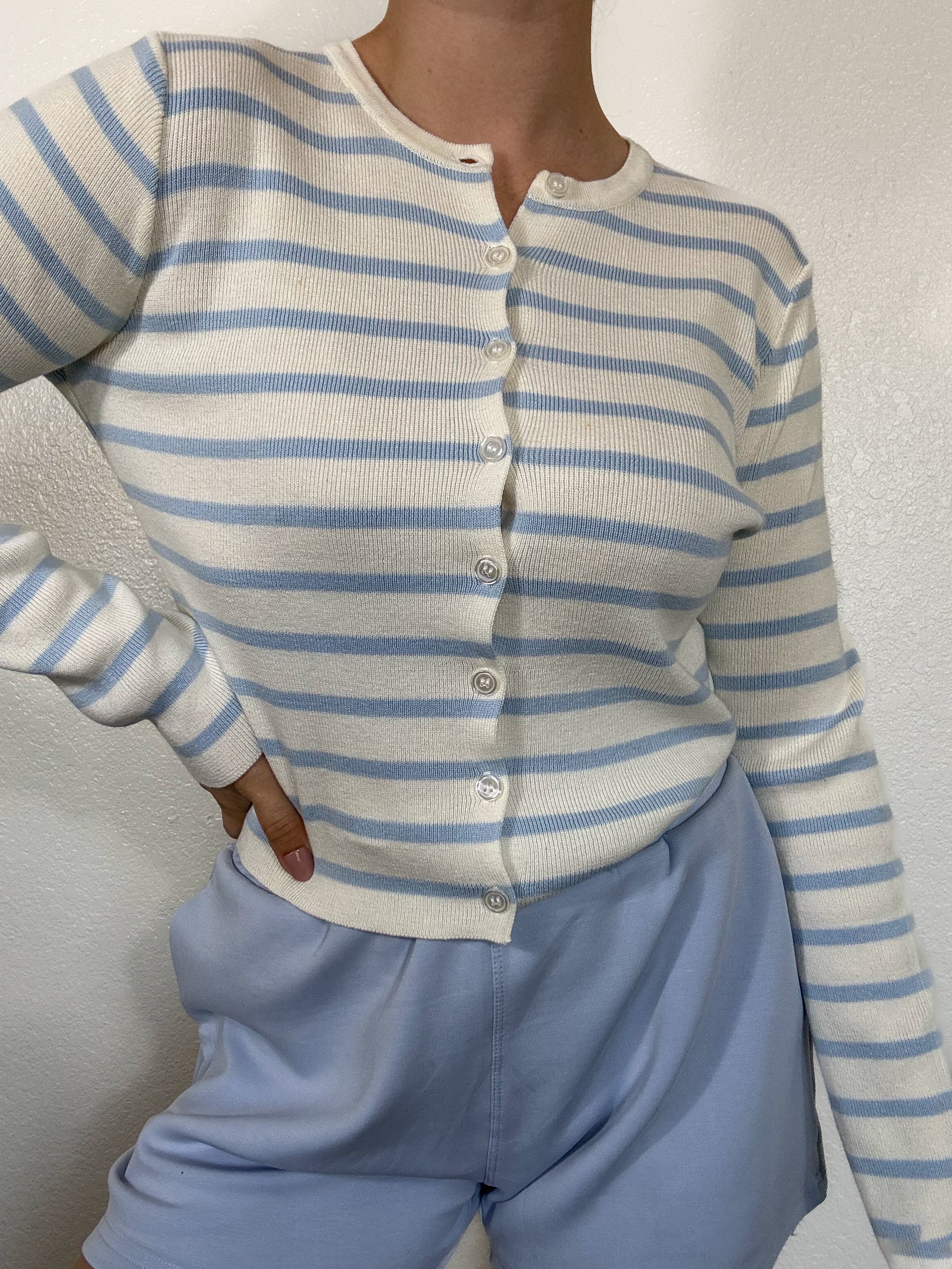 Baylee Striped Button Up Cardigan