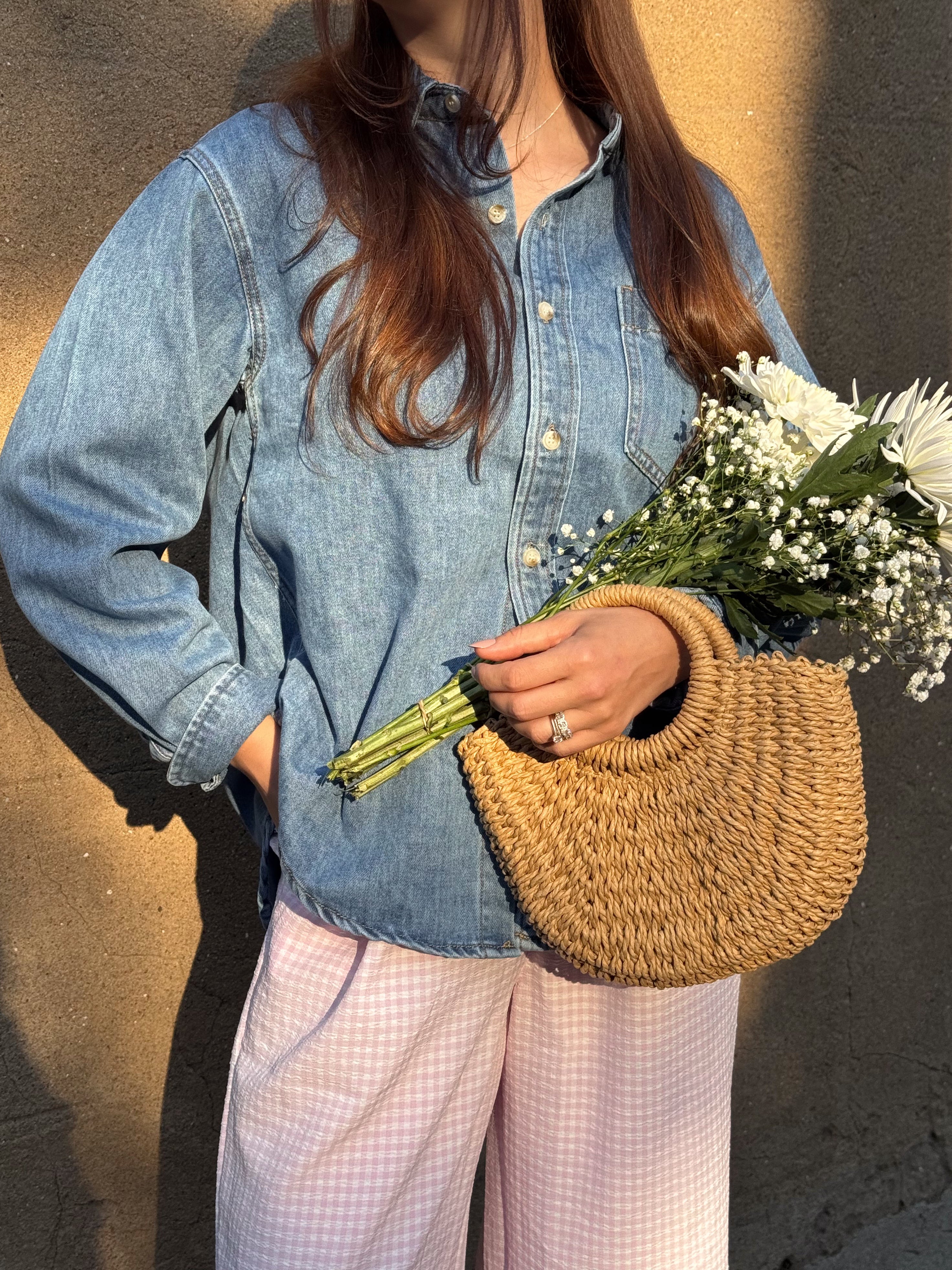 Emma Oversized Denim Button Down Shirt