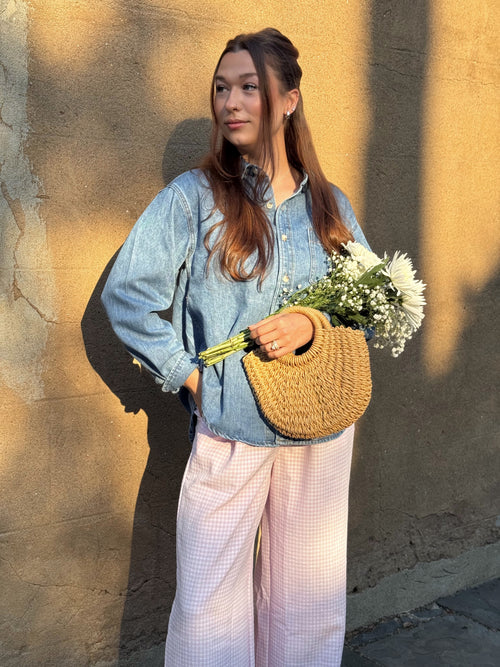Emma Oversized Denim Button Down Shirt