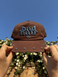 "Bad Hair Day" Brown Studded Baseball Cap