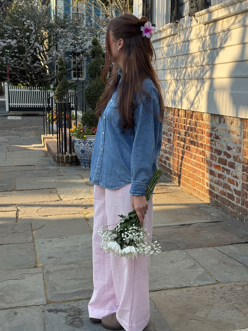 Emma Oversized Denim Button Down Shirt